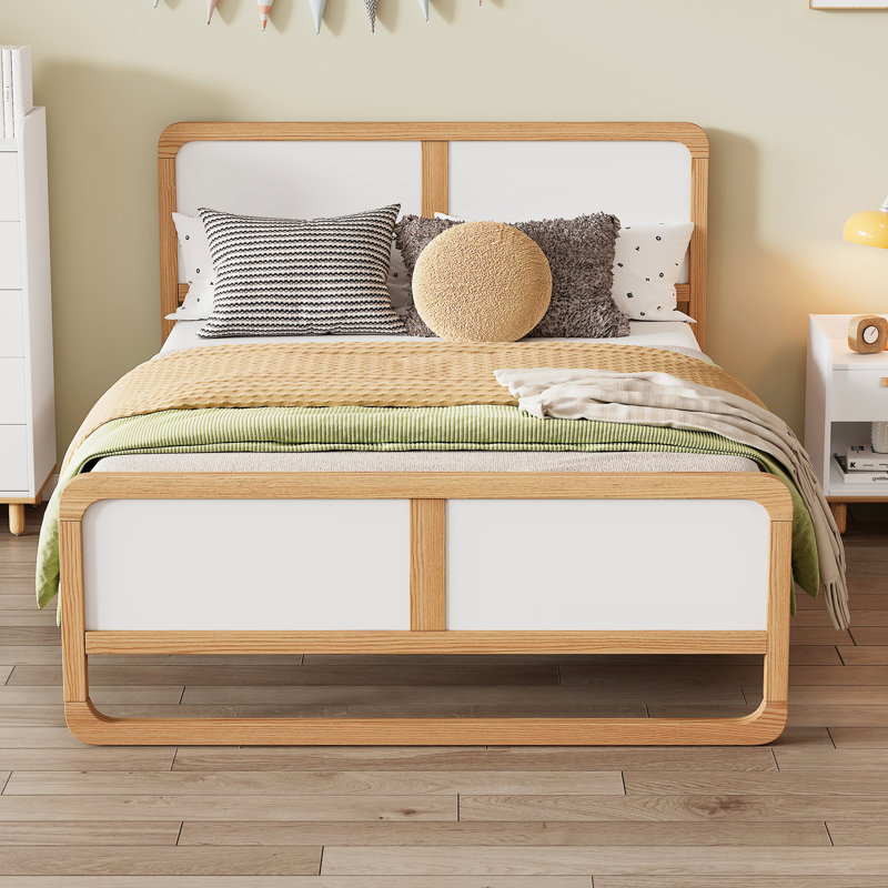Modern Style Solid Wood Platform Bed For Kids, Teens, Adults, No Need Box Spring, Full