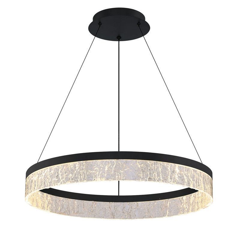 Luminaire suspendu en cristal noir à 1 lumière Nouman