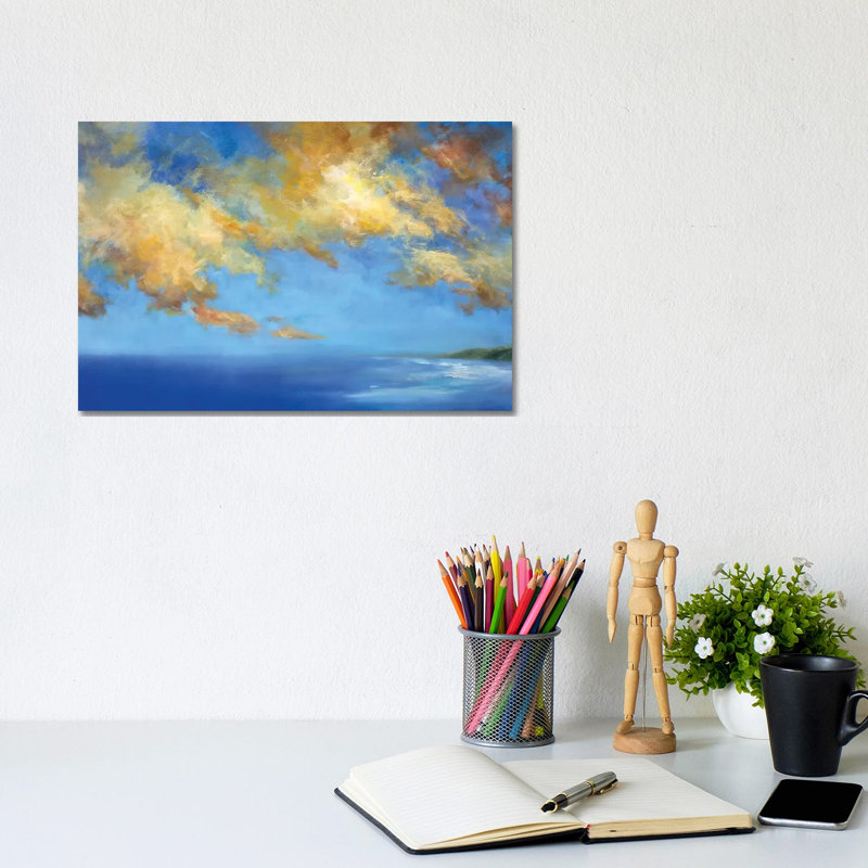 Golden Cloudscape by Sheila Finch - Wrapped Canvas Painting, 20.32cm H x 30.48cm W 1.9cm D