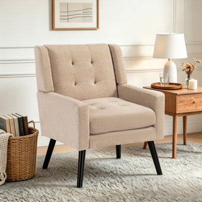Bolanle 30" W Tufted Wide Back Accent Armchair