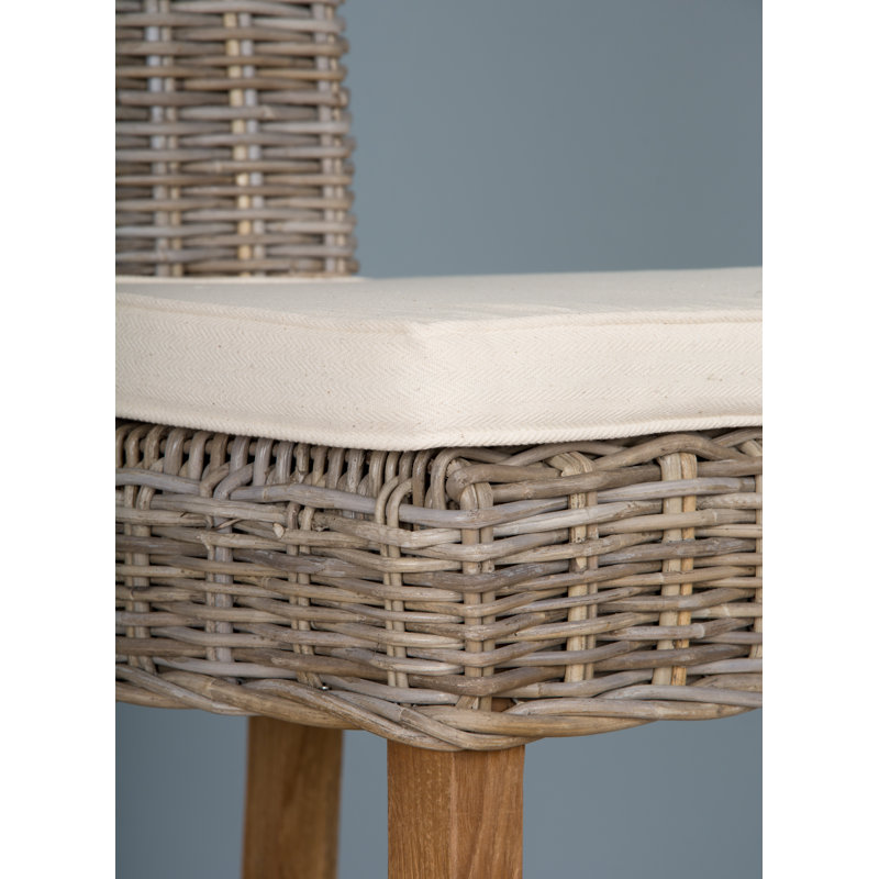 Walbridge Wicker Outdoor Stool with Cushion