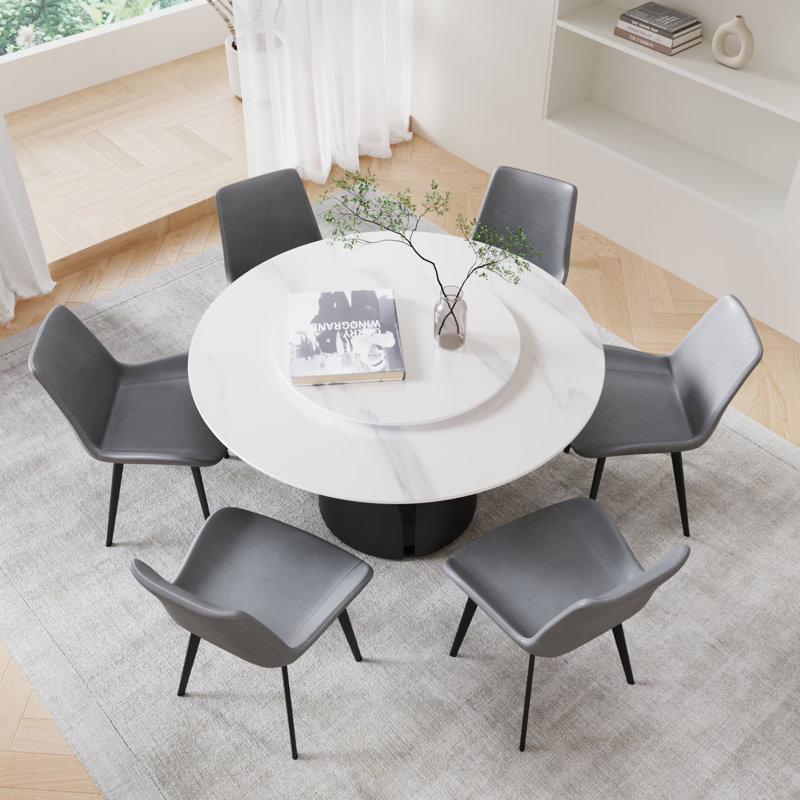 Cherno 6 - Person Pedestal Dining Set, White