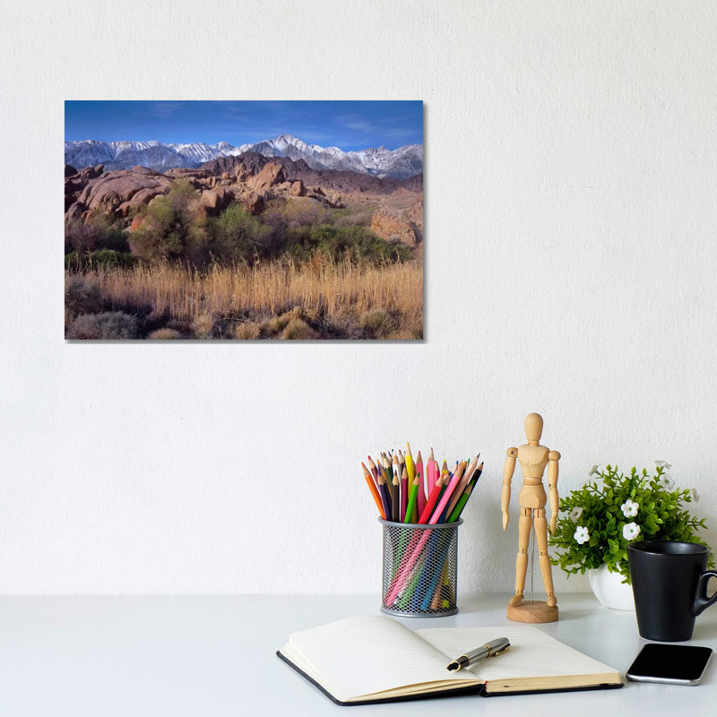 Mount Whitney And The Sierra Nevada Form Alabama Hills, California by Tim Fitzharris - Wrapped Canvas Print