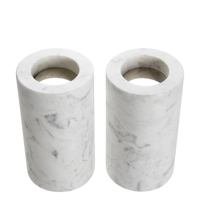 Stone Tabletop Tealight Holder, 7" H x 4" W x 4" D, White