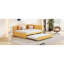 Lit de jour rembourré avec lit gigogne en lin jaune, sans sommier tapissier, structure en bois stable pour un espace de détente gigogne en lin, matériaux robustes, configuration de chambre à coucher pratique-1111584913-1284786446