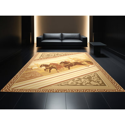 Tapis oriental doux moelleux en histoire et civilisation en brun - reliure brun clair