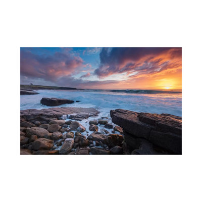 Coastal Sunset Over Classie Bawn Castle, Mullaghmore, County Sligo, Ireland by Gareth McCormack - Print on Canvas