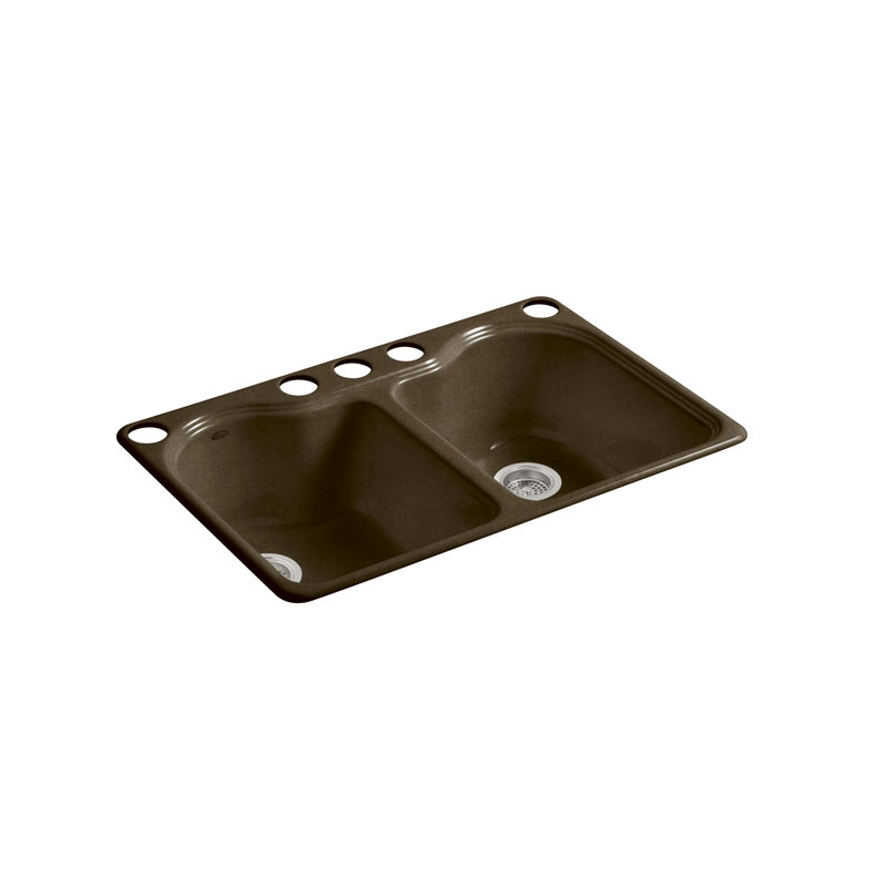 Hartland 33" L x 22" W Undermount Kitchen Sink, Black/Tan