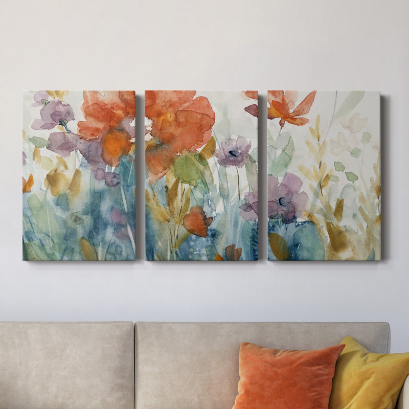 " Timeless Gardens " 3 - Pieces, 36" H x 72" W x 1" D