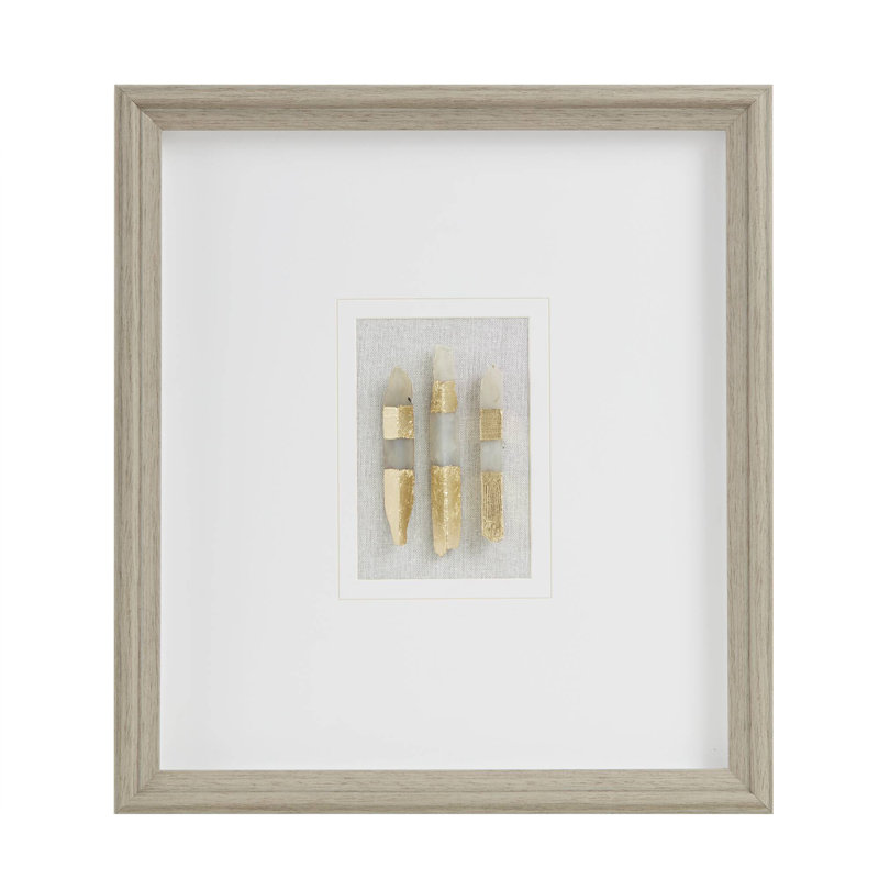 Off-White Natural Agate Double Mat Shadow Box Wall Art