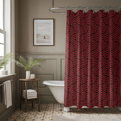 Rideau de douche Crimson Polka - Premium