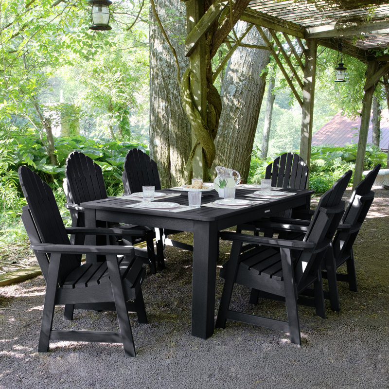 Ensemble repas pour 6 personnes Macias, Noir, 30'' H x 42'' W x 72" L