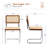 Crumley 18.1" H Mid-Century Modern Rattan Dining Chairs with Rattan Cane Backrest-630480284