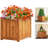 Square Wooden Planter Box - Light Brown-2067892513