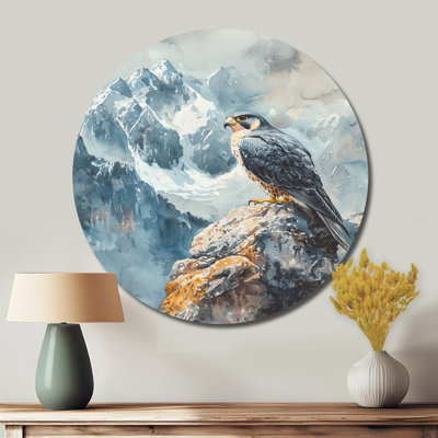 Otisfield - reproduction d'art moderne en métal blanc, art mural rond en métal Hawk
