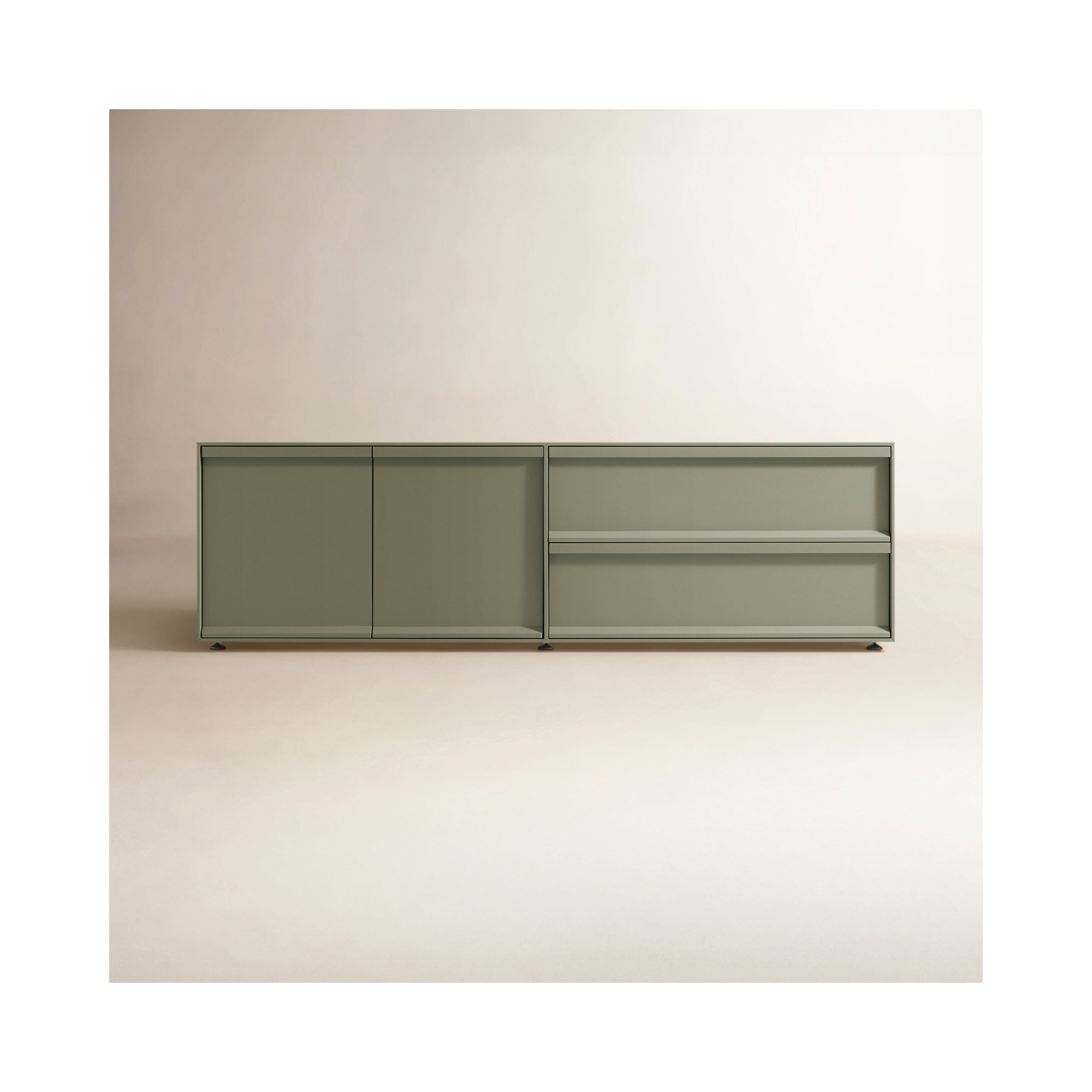 Superchoice 2 Door/2 Drawer Console , Gray Green