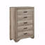 Commode de chambre à coucher 1 pièce avec 5 tiroirs et quincaillerie noire
