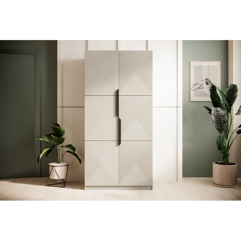 Myreon Wardrobe 100 2d, Artisan/River Stone Matt