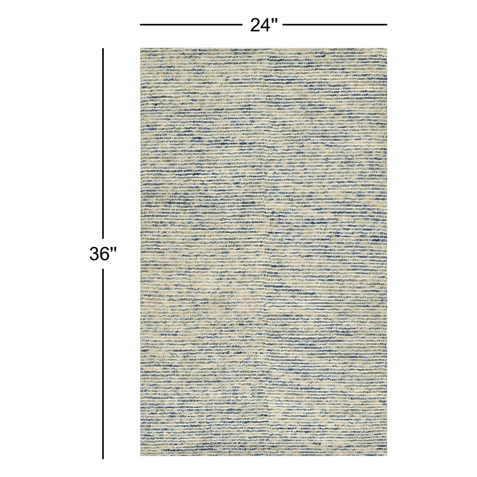Handmade Wool Blue Rug, Rectangle  2' x 3'