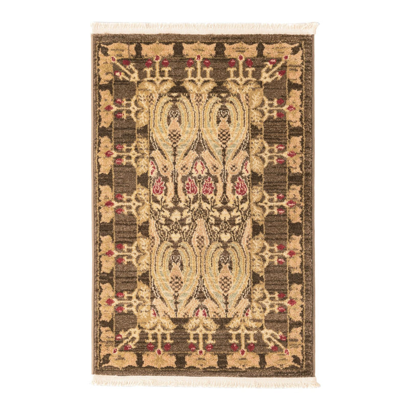Moore Ikat Brown Area Rug, Rectangle 2' x 3'1"