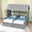 Lits plateforme simple pour lit simple, chacun équipé de deux tiroirs-2146687001