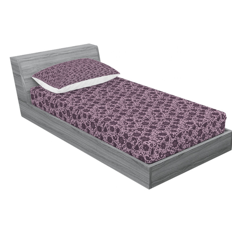 Microfiber Floral Sheet Set, Twin XL Sheet Set with Fitted Sheet