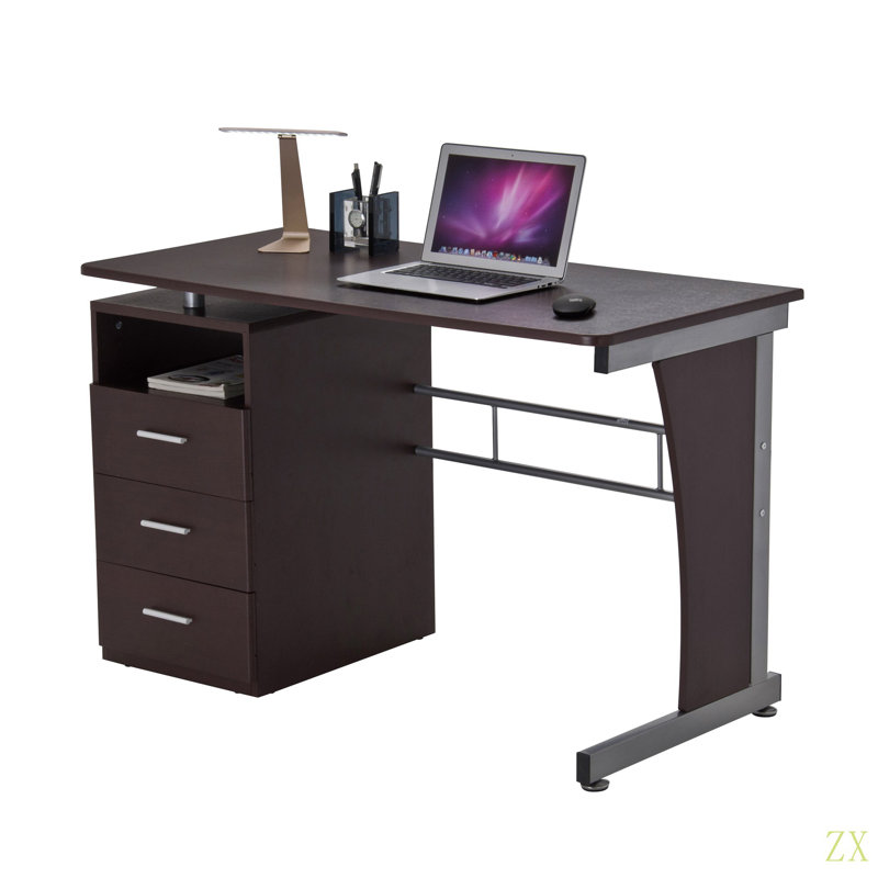 Bureau d'ordinateur avec beaucoup de rangement
