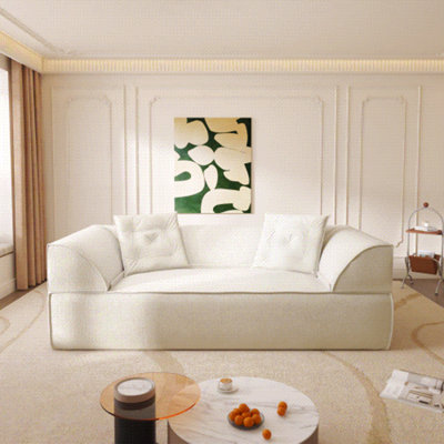Canapé 3 places, canapé-lit convertible 3-en-1, canapé moderne à assise profonde de 79,5 po avec 2 coussins, canapé en chenille étincelant, méridienne