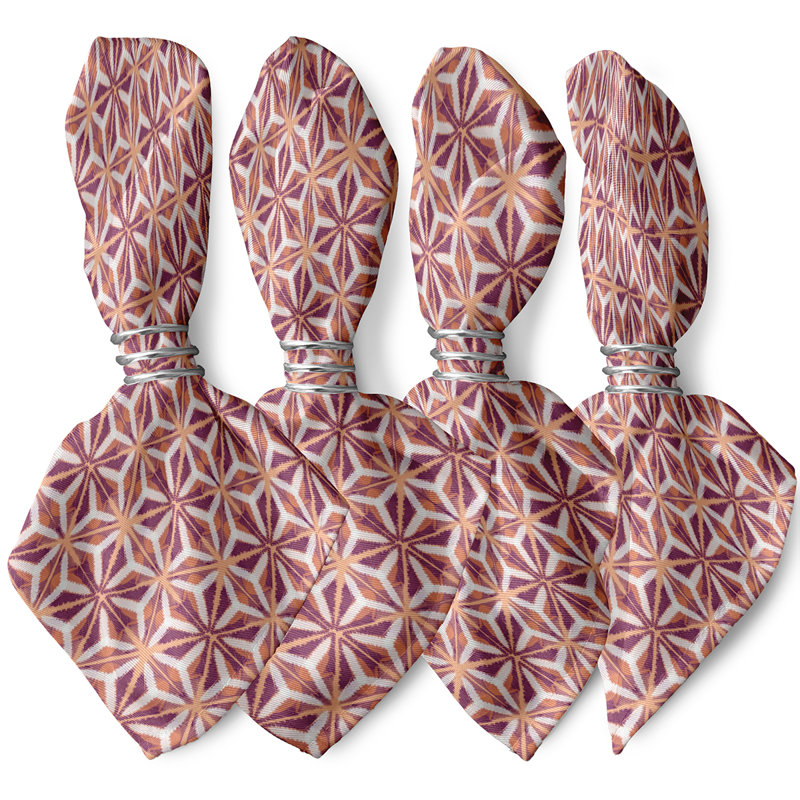 Cheryllynn Water Mosaic Napkins, Coral