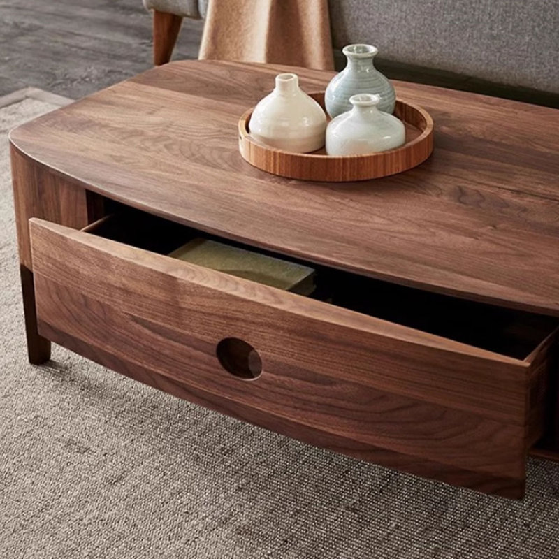 Pure solid wood simple rectangular coffee table, 14.9" H x 55.1" L x 25.2" W