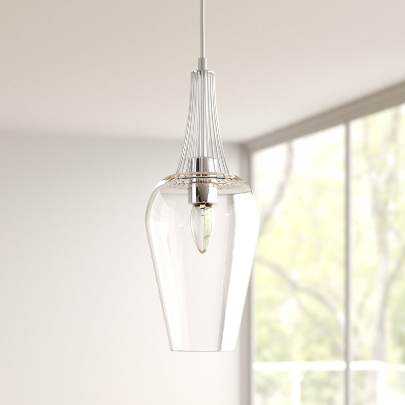 Luminaire suspendu en forme de cloche à 1 lumière Billy, Plaqué