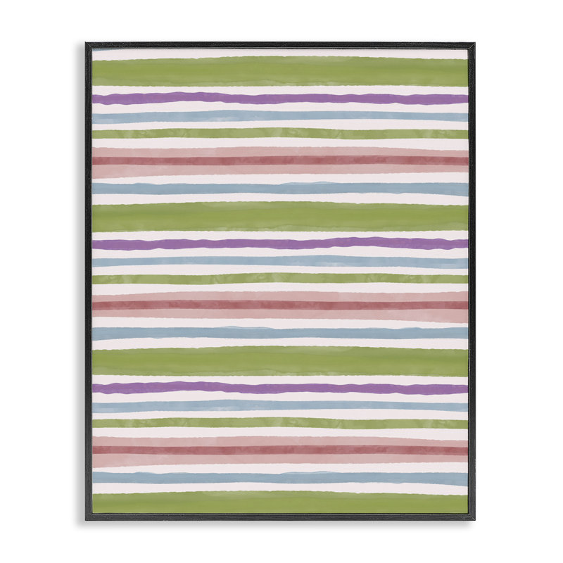 «Fun Stripes» à motif de giclées grises encadrées par Nina Muis, Giclée encadrée noir minuit, H 30 po x l 24 po