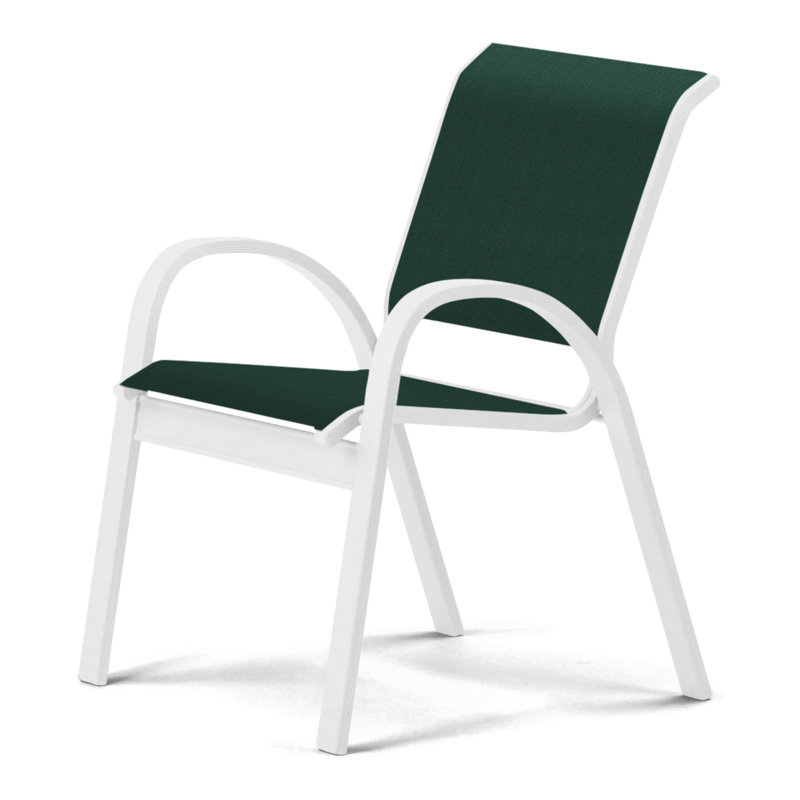 Aruba 1 Outdoor Dining Armchair, Textured Black, Forest Forest Green 22D Sunbrella®