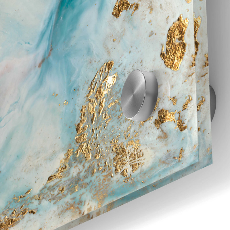 «Teal Illumination» par Lila Bramma, H 36 po x l 36 po x P 0,2 po
