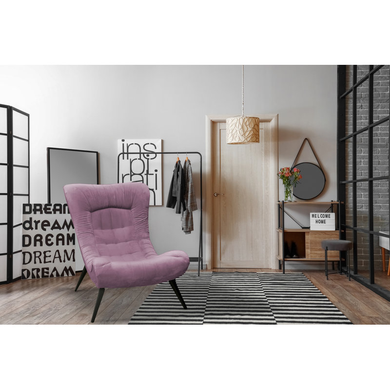 Mascarenaz Upholstered Slipper Chair, Pink