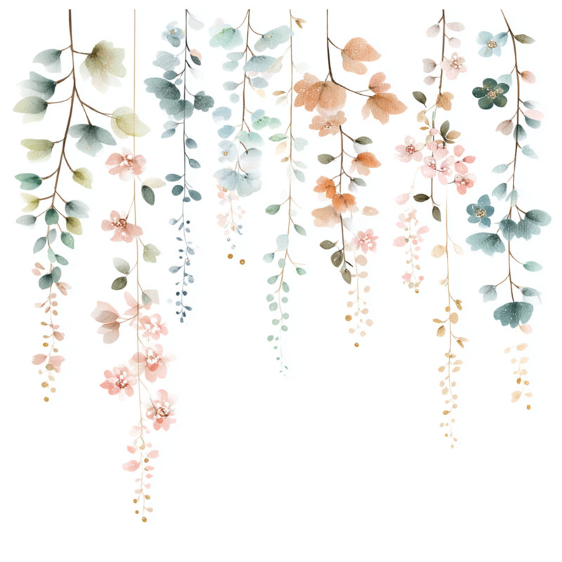 Coussins décoratifs suspendus fleurs pastel, 20 po x 20 po