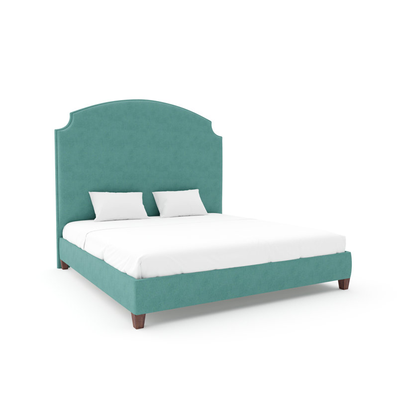 Lexington Bed With 9" Rails, Twin, Posh Life Performance Velvet Caribbean, Rich Tobacco
