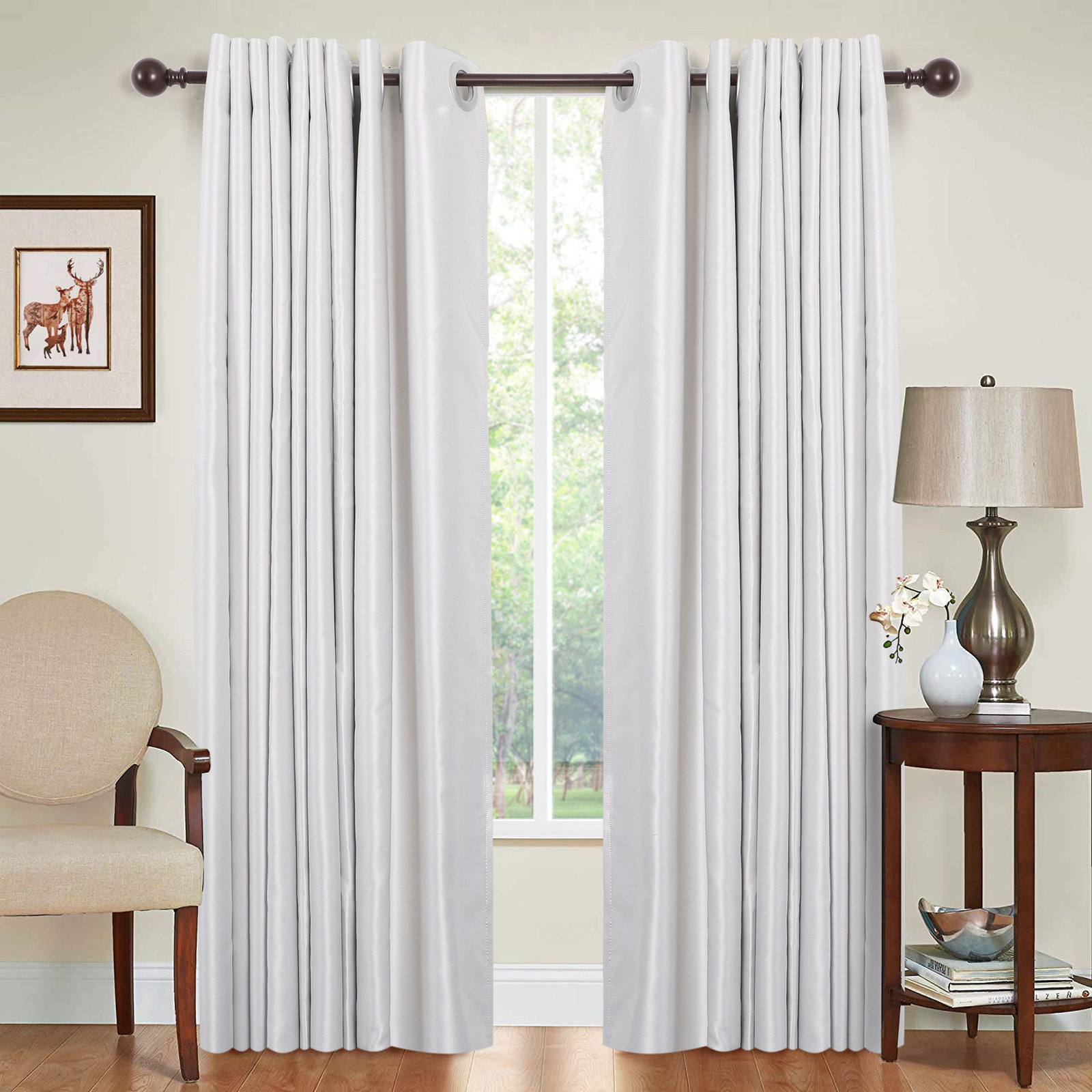 Adjustable Metal Single Curtain Rod, 28" - 48", Oil Rubbed Bronze