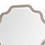 Miroir de commode Fea, bois de chêne brun naturel massif, bords festonnés, 40 x 47