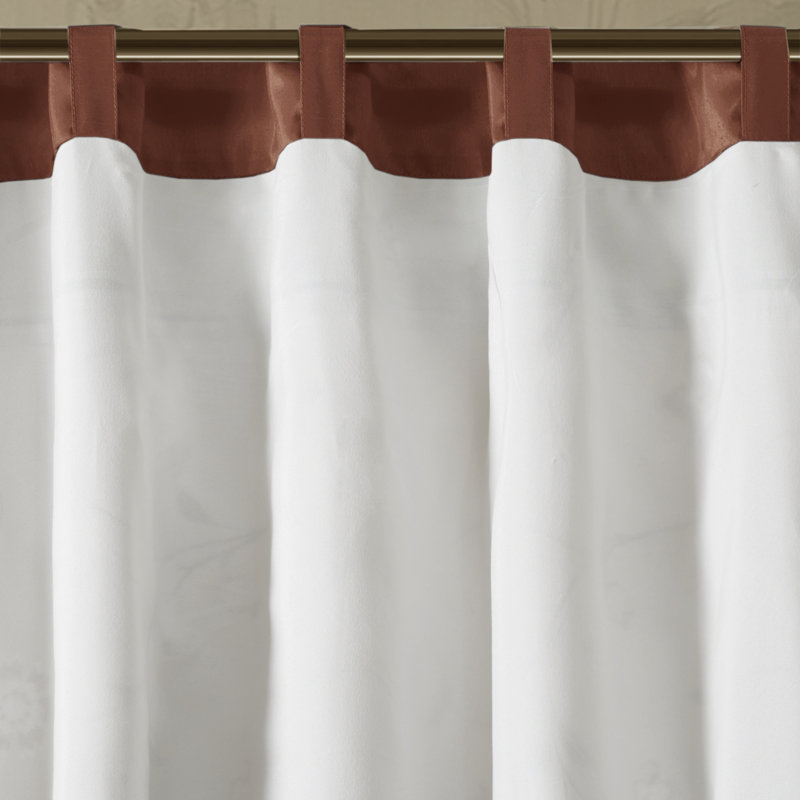 Green and Brown Floral Embroidered Sill Length Valance