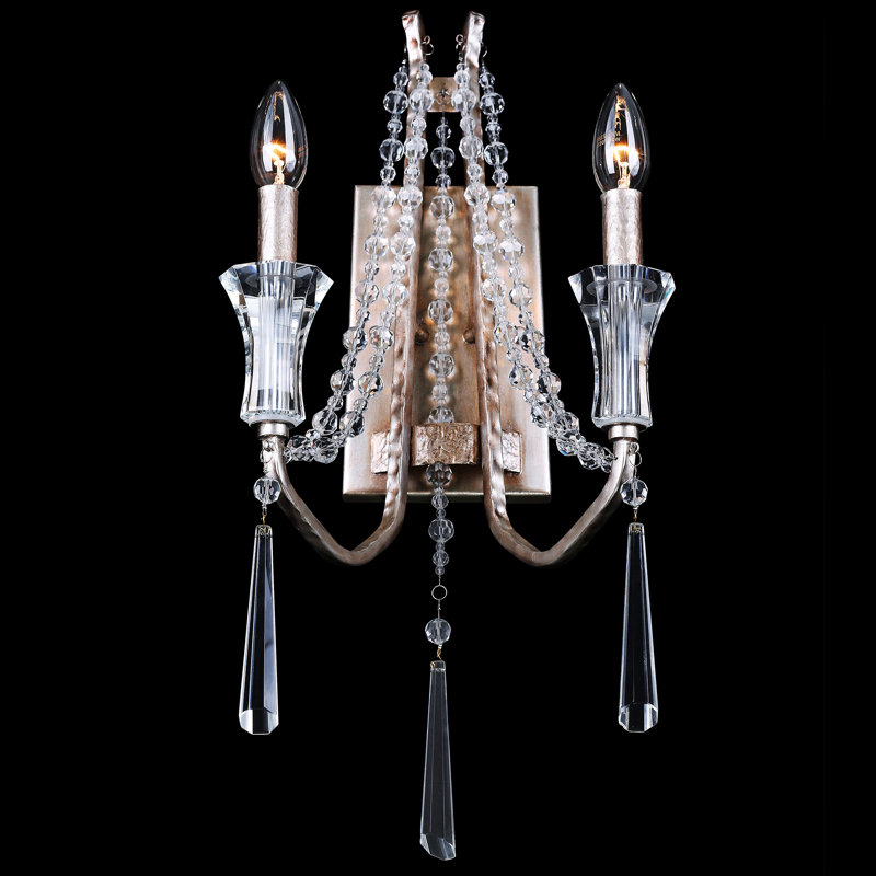 Applique murale en cristal 2 lumières Barcelona - Transcend argent, Champagne