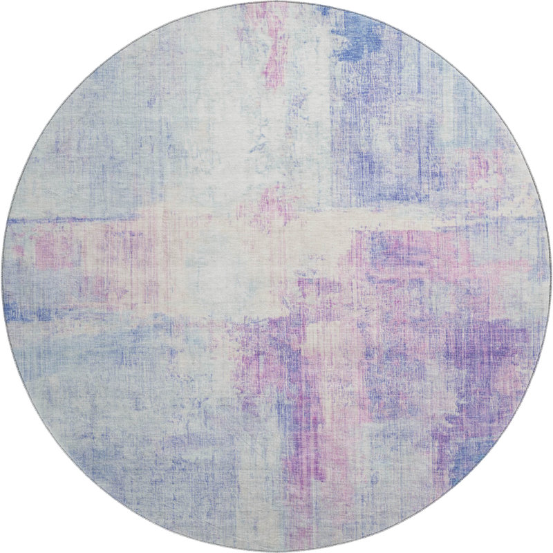 Premium Machine Washable Bucz AMF1759 Modern Rug, Round 8'