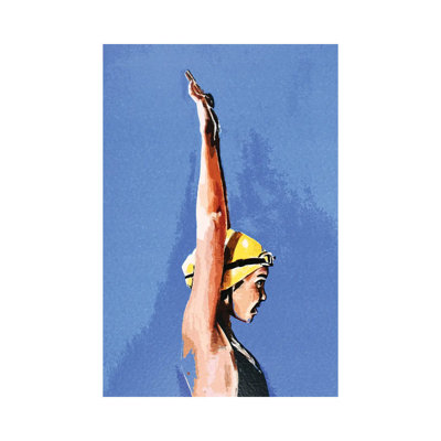 In Coming The Swimmer - Wrapped Canvas Painting