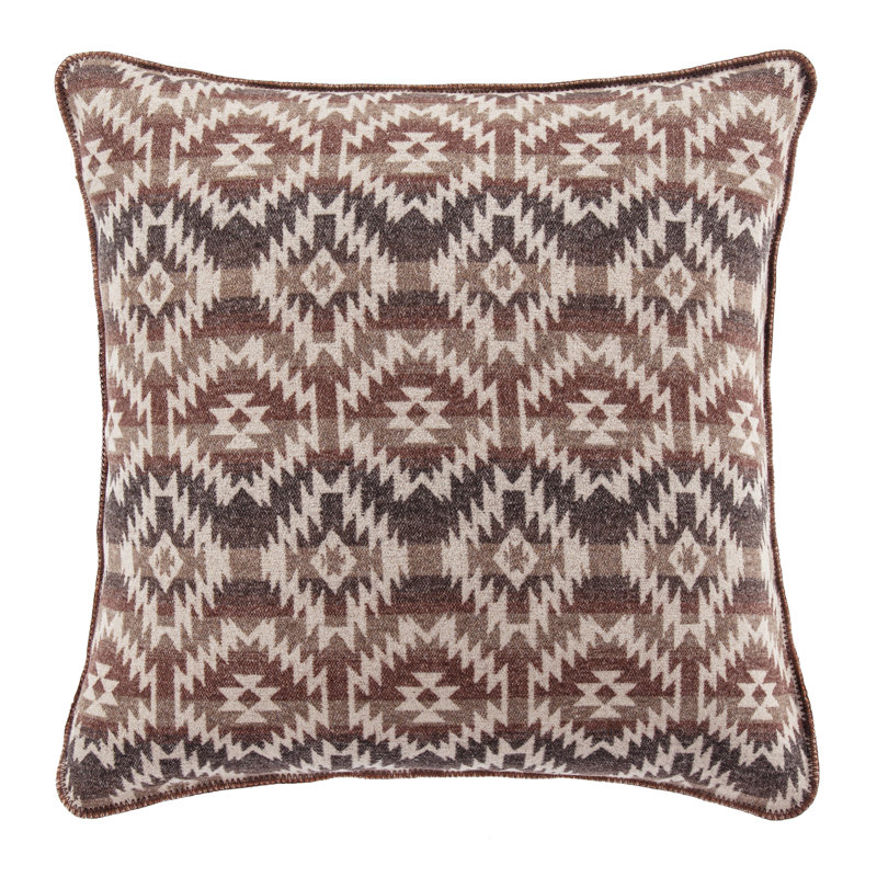 Taie décorative de style aztèque Gila, L 27 po x L 27 po, Brun Mesa