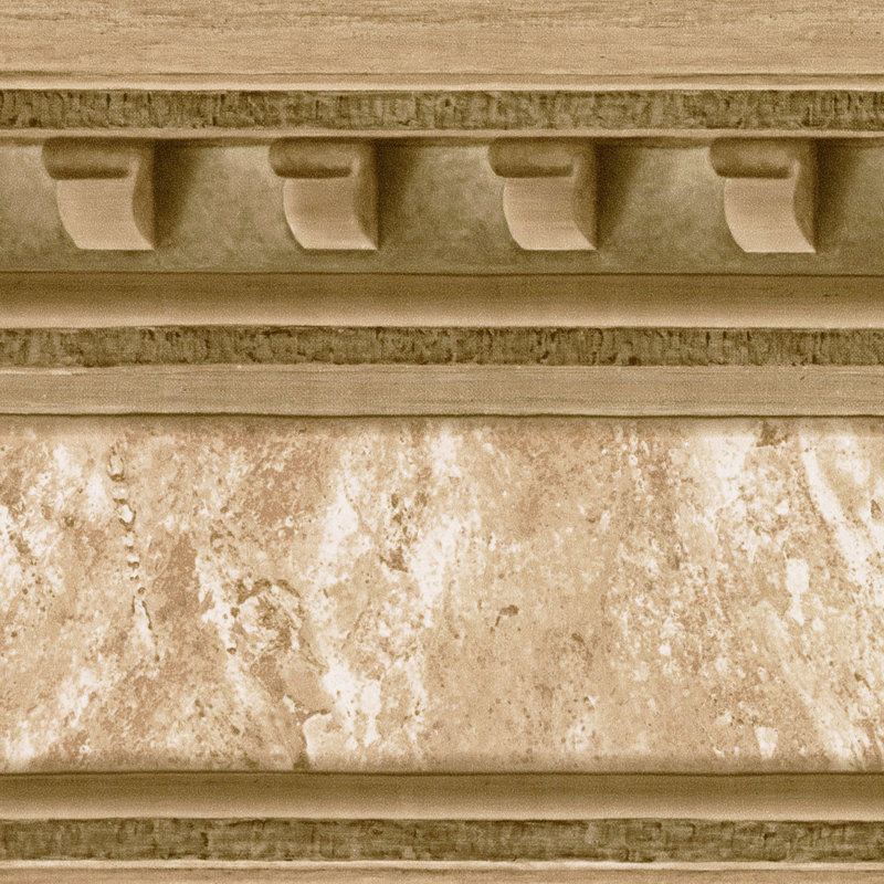 Bordure de papier peint L 15 pi x l 10,25 po Crandell, Brun/beige