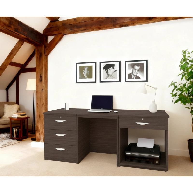 Walshaw Solid Wood Writing Desk, Black Havana