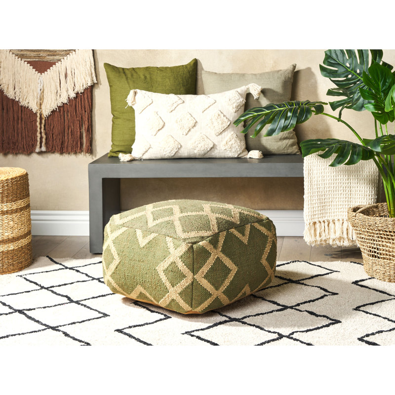 Linus 50cm Wide Square Geometric Pouffe Ottoman