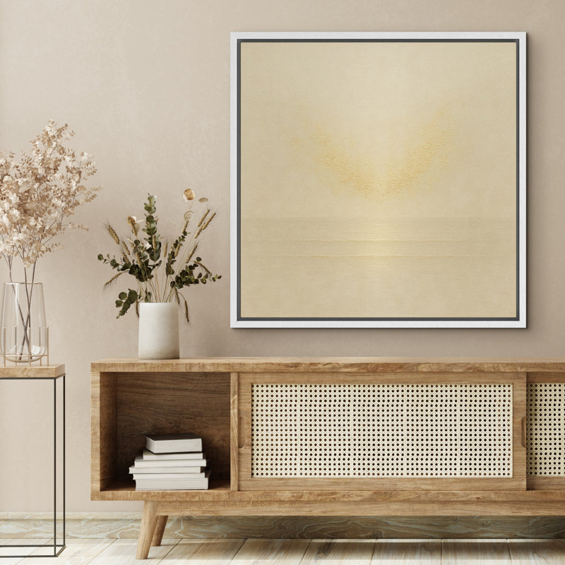 «Minimal Neutral Horizon Abstract Landscape», reproduction d'art sur toile encadrée, H 24 po x l 24 po x P 1,5 po