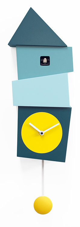 Hillsg Wood Wall Clock, Blue / Green