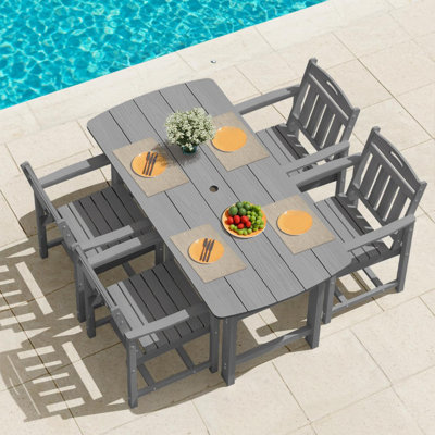 Patio Dining Chairs HDPE Armchair Outdoor Dining Chairs